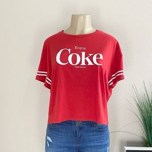 COCA COLA | Red Enjoy Coke Cropped Tee Sz M